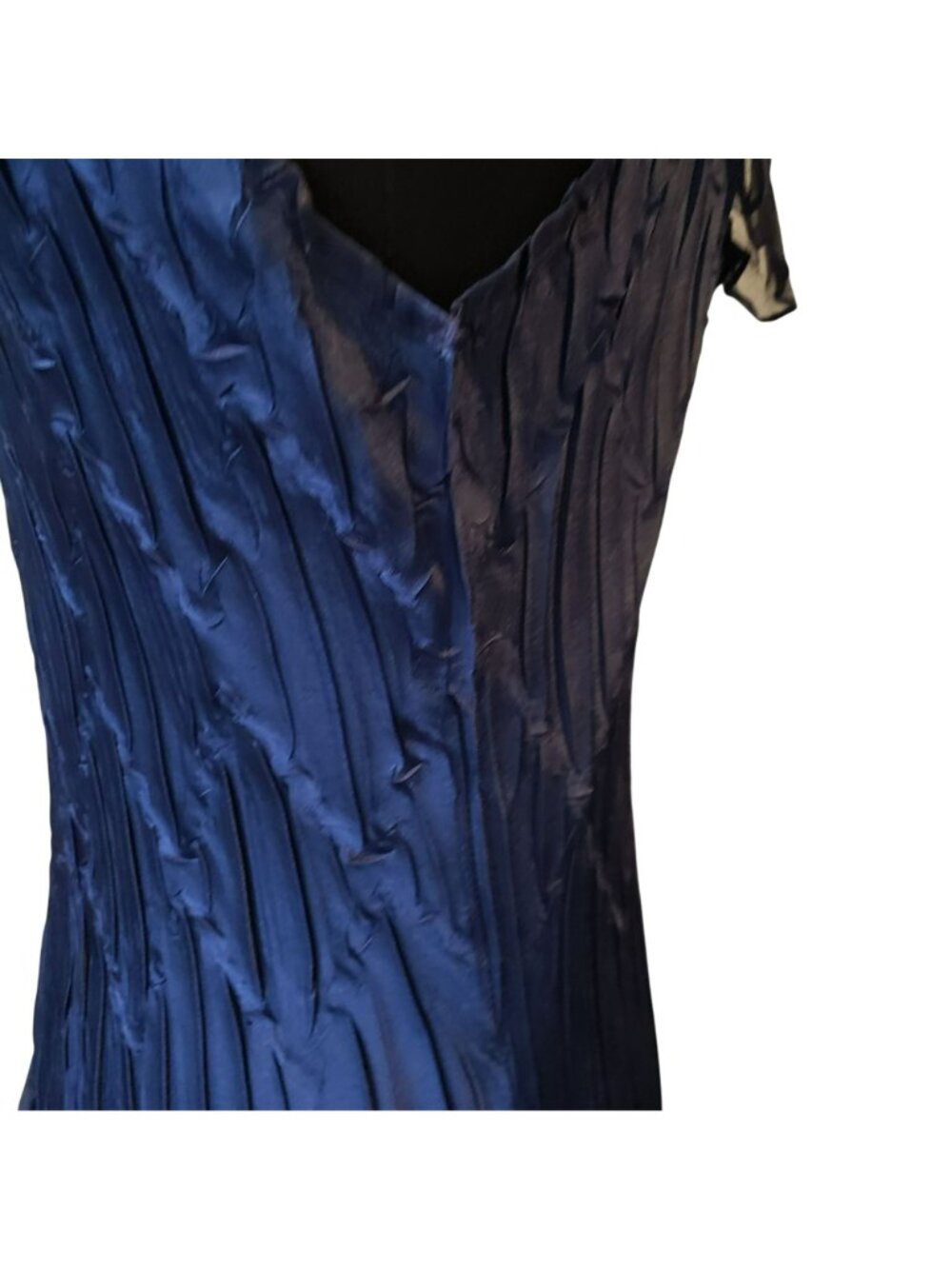 Komarov Blue Sleeveless Maxi Dress Rosette Asymmetrical Ruffles 90s Whimsigoth - Picture 10 of 16
